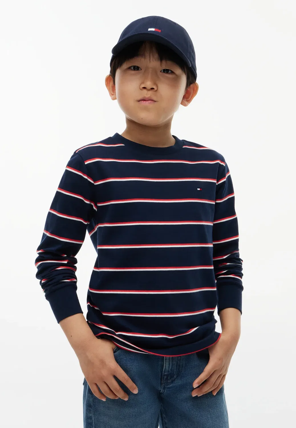 Футболка в полоску - топ с длинными рукавами Tommy Hilfiger, Dark Blue