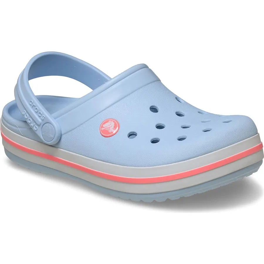 Детские спортивные тапки с полосками Crocband Clog K Crocs, Blue Frost Guava — фото 3