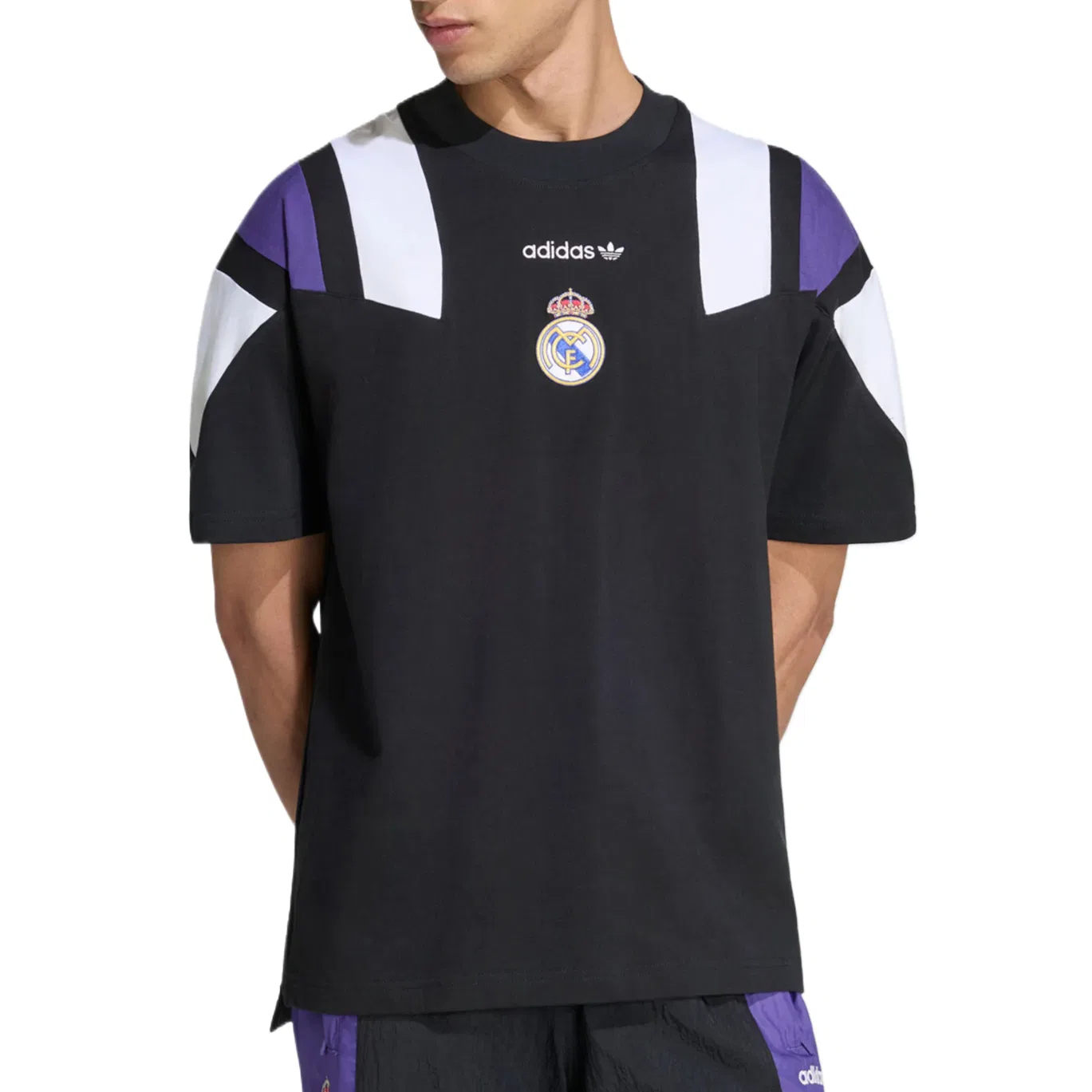 Мужская футболка с круглым вырезом Real Madrid Adidas Originals, Black/Purple — фото 3