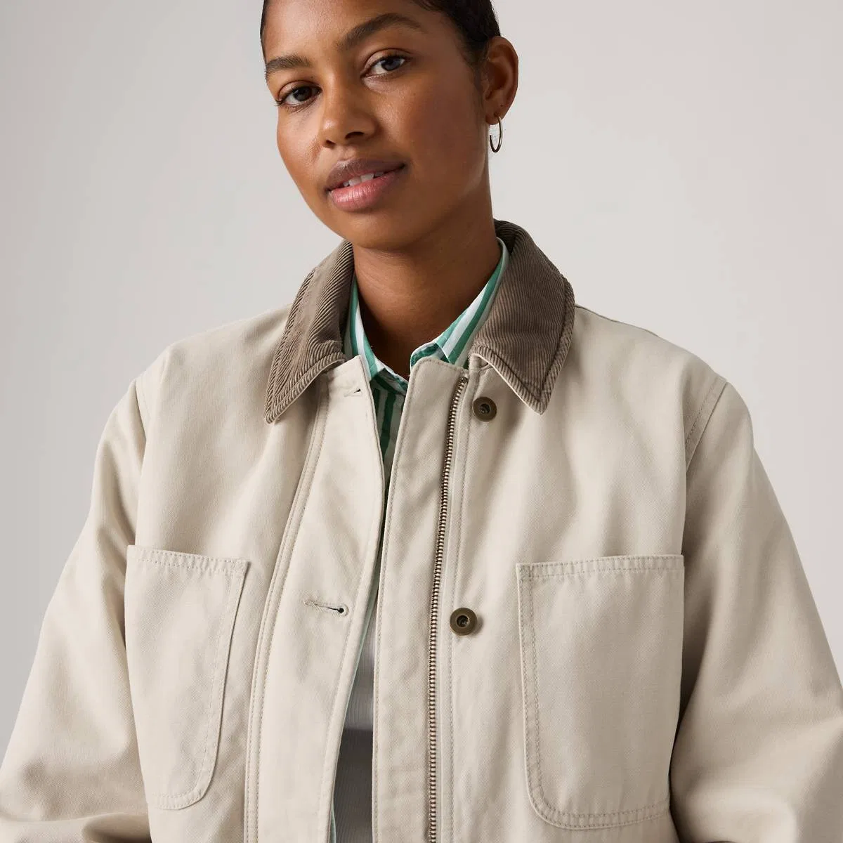 Куртка Bree для сарая Levi's, Oyster Gray - White — фото 2