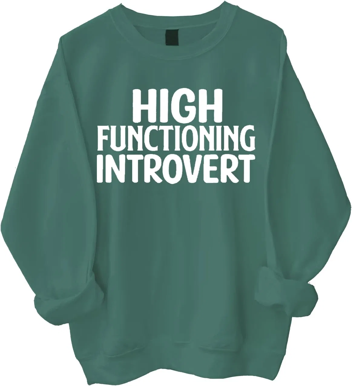 Мужской свитшот с принтом High Functioning Introvert, зелёный