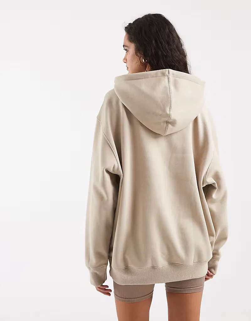 Толстовка Adidas Originals Essentials оверсайз из флиса хаки, три — фото 4