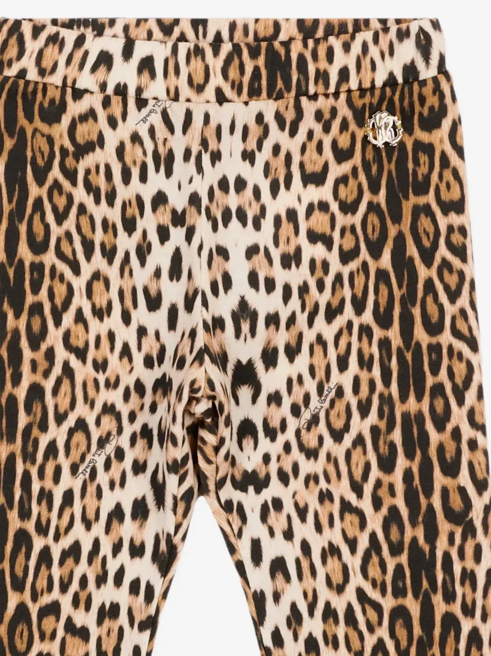 Леггинсы с леопардовым принтом и эмблемой Roberto Cavalli Junior, бежевый — фото 3