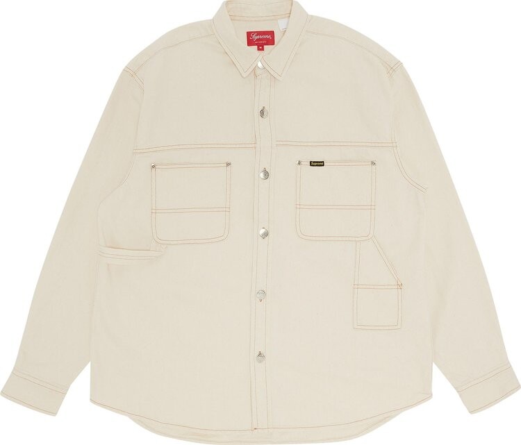 Рубашка Supreme Denim Painter Shirt 'Natural', загар