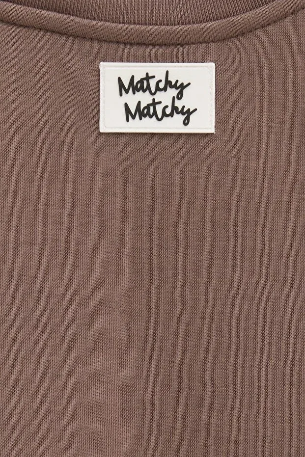 Детские свитшот для девочек хлопковый Sportswear Matchy Matchy, Espresso — фото 4