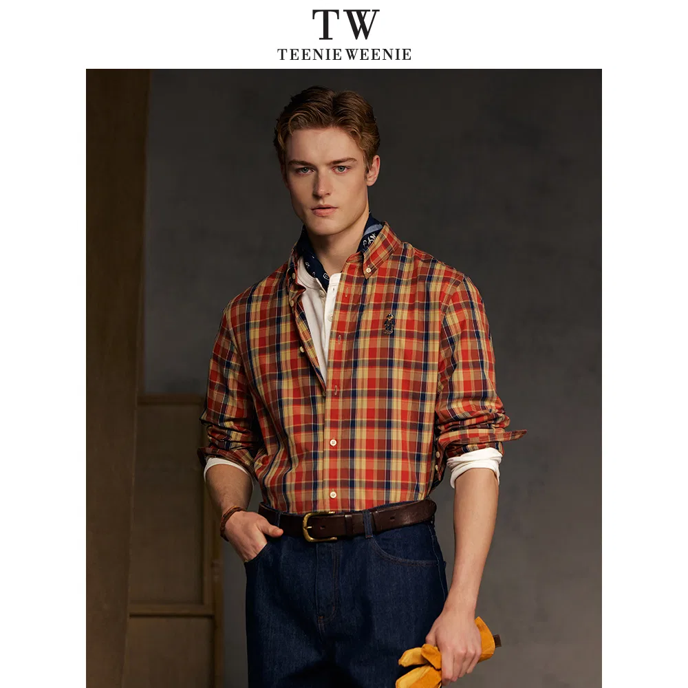 Детская рубашка в стиле преппи с длинным рукавом Evergreen Preppy Style Shirt Teenie Weenie Men, Orange — фото 4
