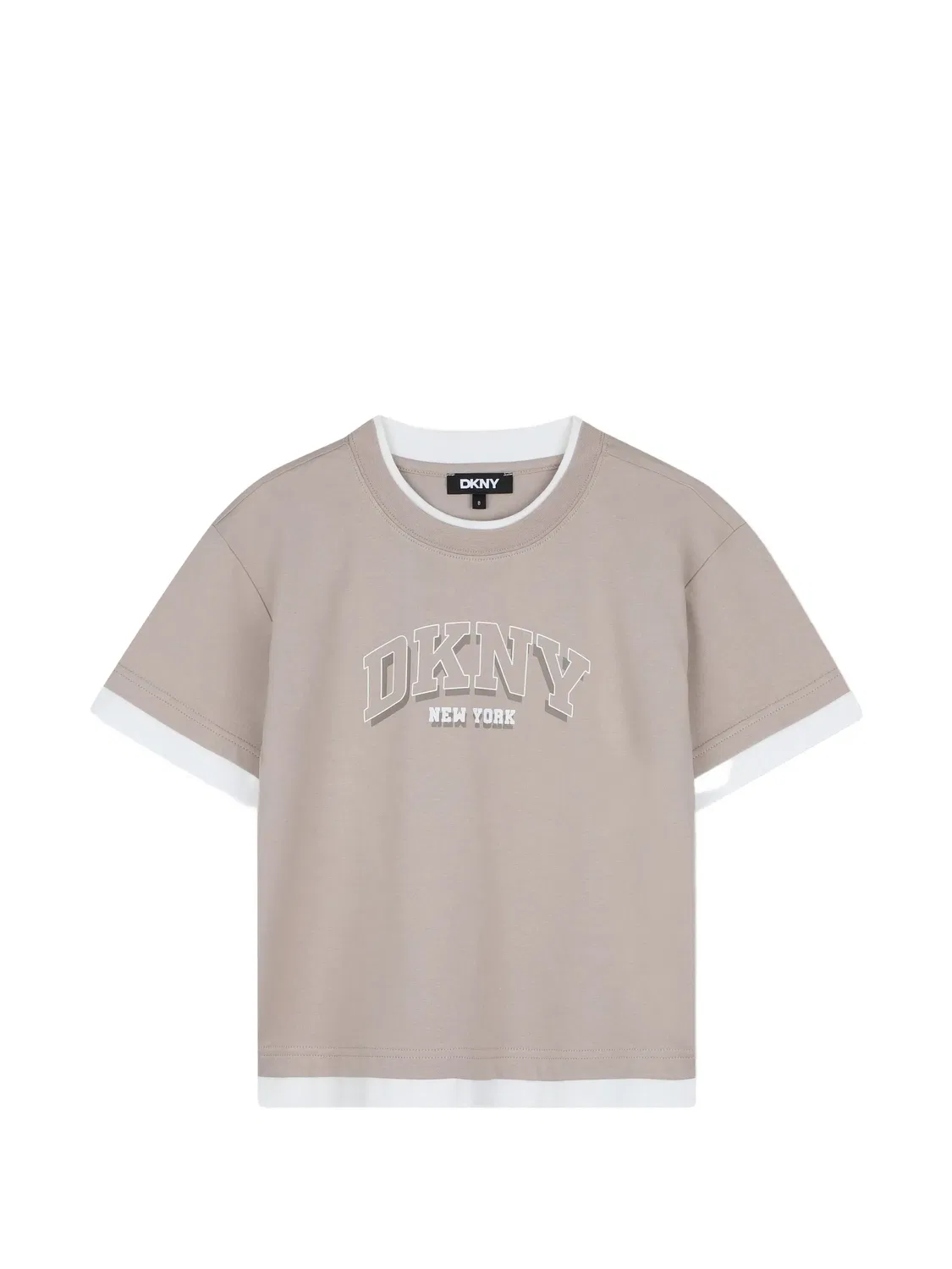 Футболка с логотипом Dkny Kids, нейтральные цвета