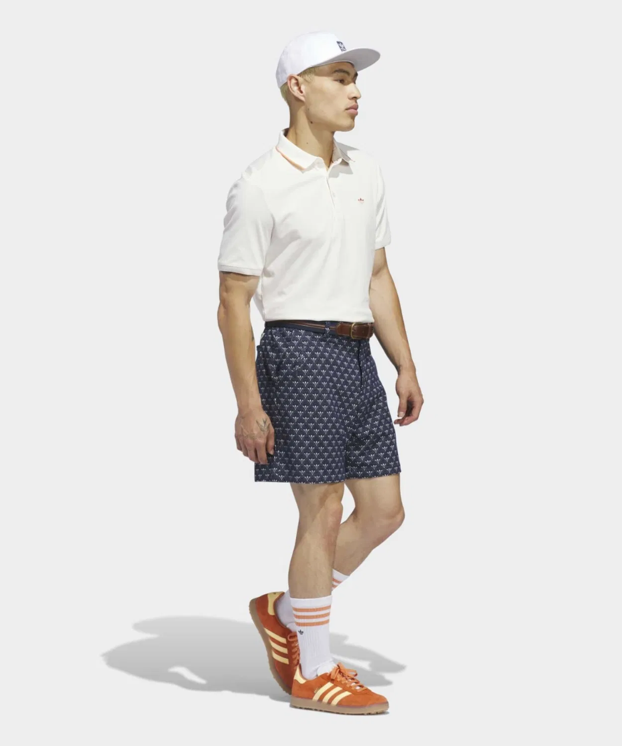 Мужская хлопковая футболка-поло с коротким рукавом Adidas Golf, Белая — фото 3