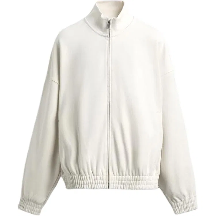 Мужской свитшот белый с воротником-стойкой ZARA, Raw White