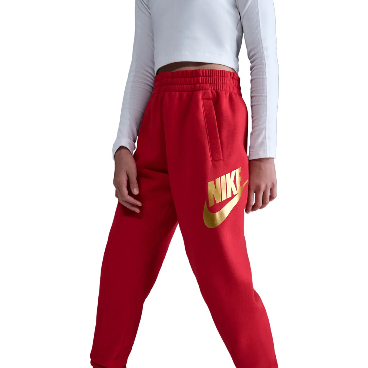 Спортивные брюки Club Fleece Nike, цвет Metallic Gold/University Red — фото 2