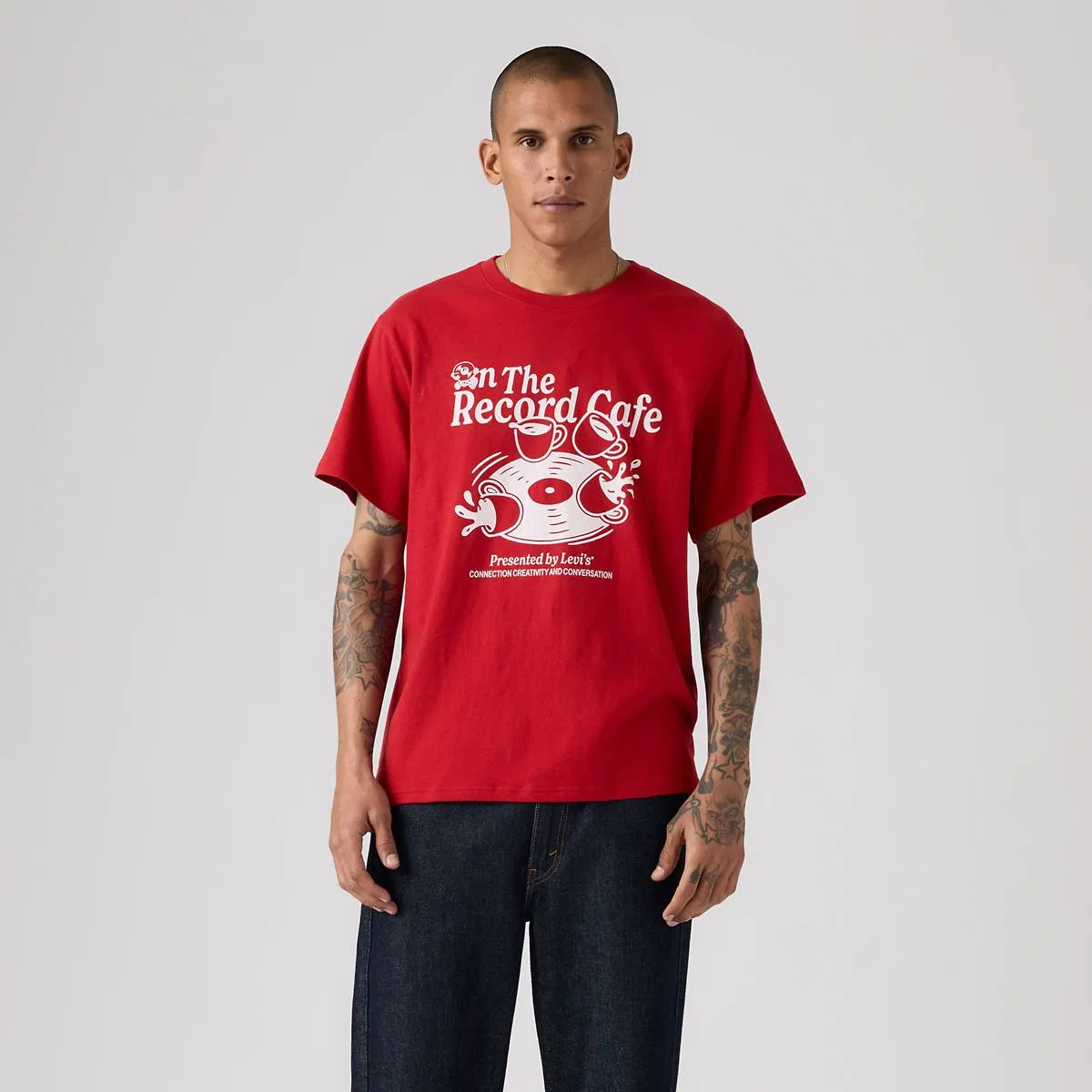 Свободная футболка с графическим принтом Levi's, Off The Record Emboldened - Red — фото 3