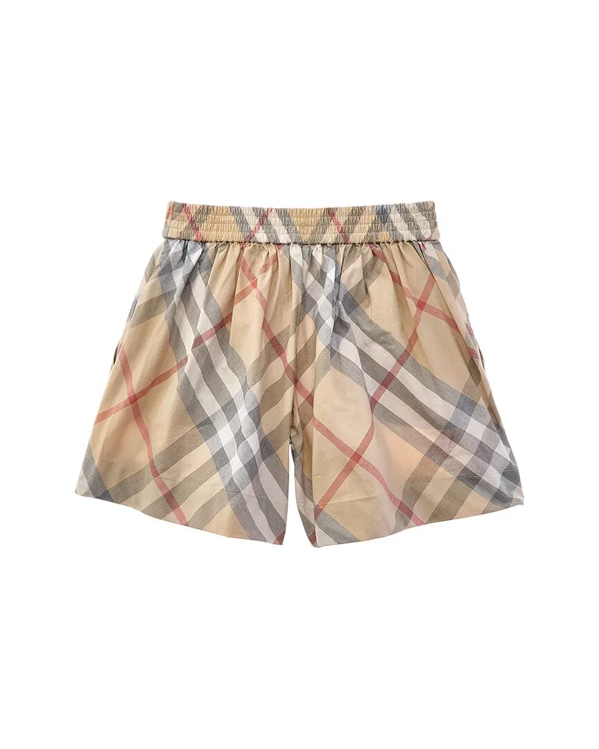Детские шорты для девочек с принтом Burberry Check, красный — фото 2
