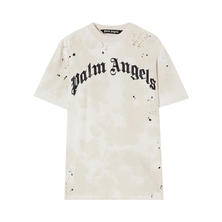

Футболка Palm Angels Glittered Logo Classic Tee 'Off White', белый