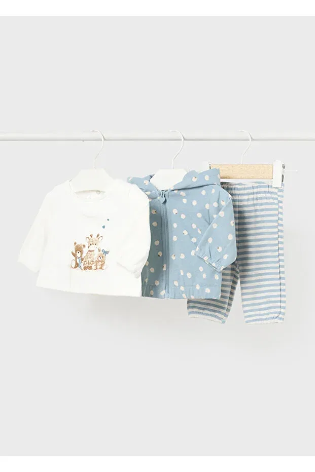 Детский комплект для девочек из полосатого трикотажа Mayoral, Blue