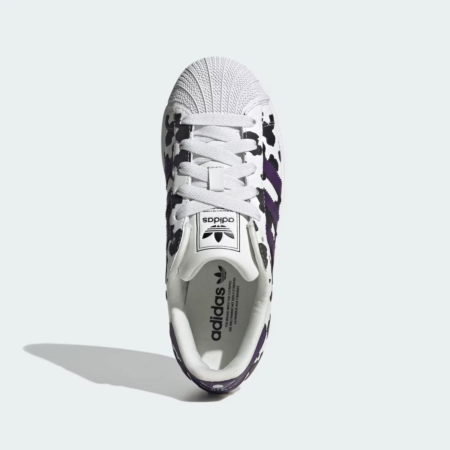 Детские кроссовки с ракушечным носком SUPERSTAR II Adidas Originals, кристальный белый/фиолетовый/облачно-белый — фото 2