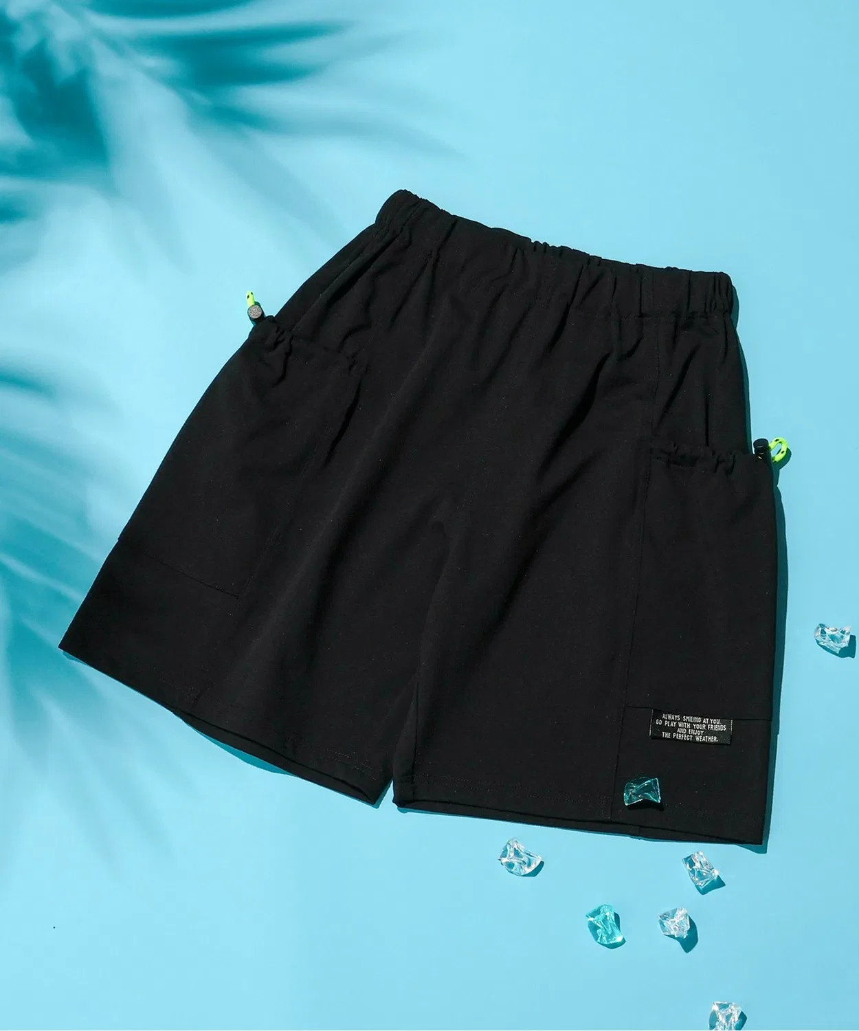 Детские шорты из сетки с принтом, модель Summer Yell BREEZE, Black