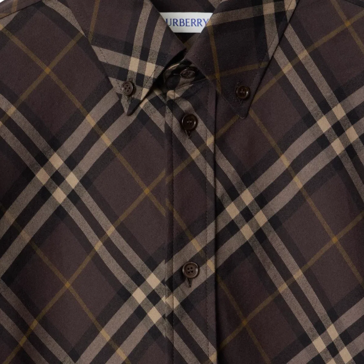 Мужская рубашка с длинным рукавом в клетку Burberry, Brown — фото 4
