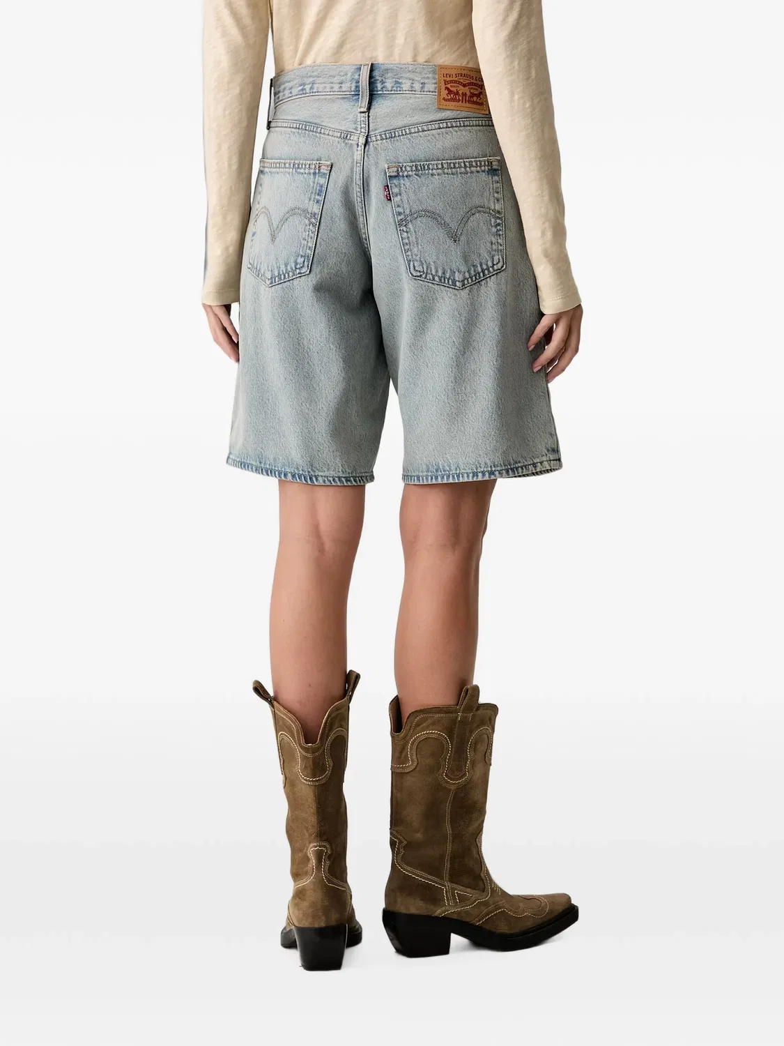 Джинсовые шорты с эффектом стирки Levi's, синий — фото 2