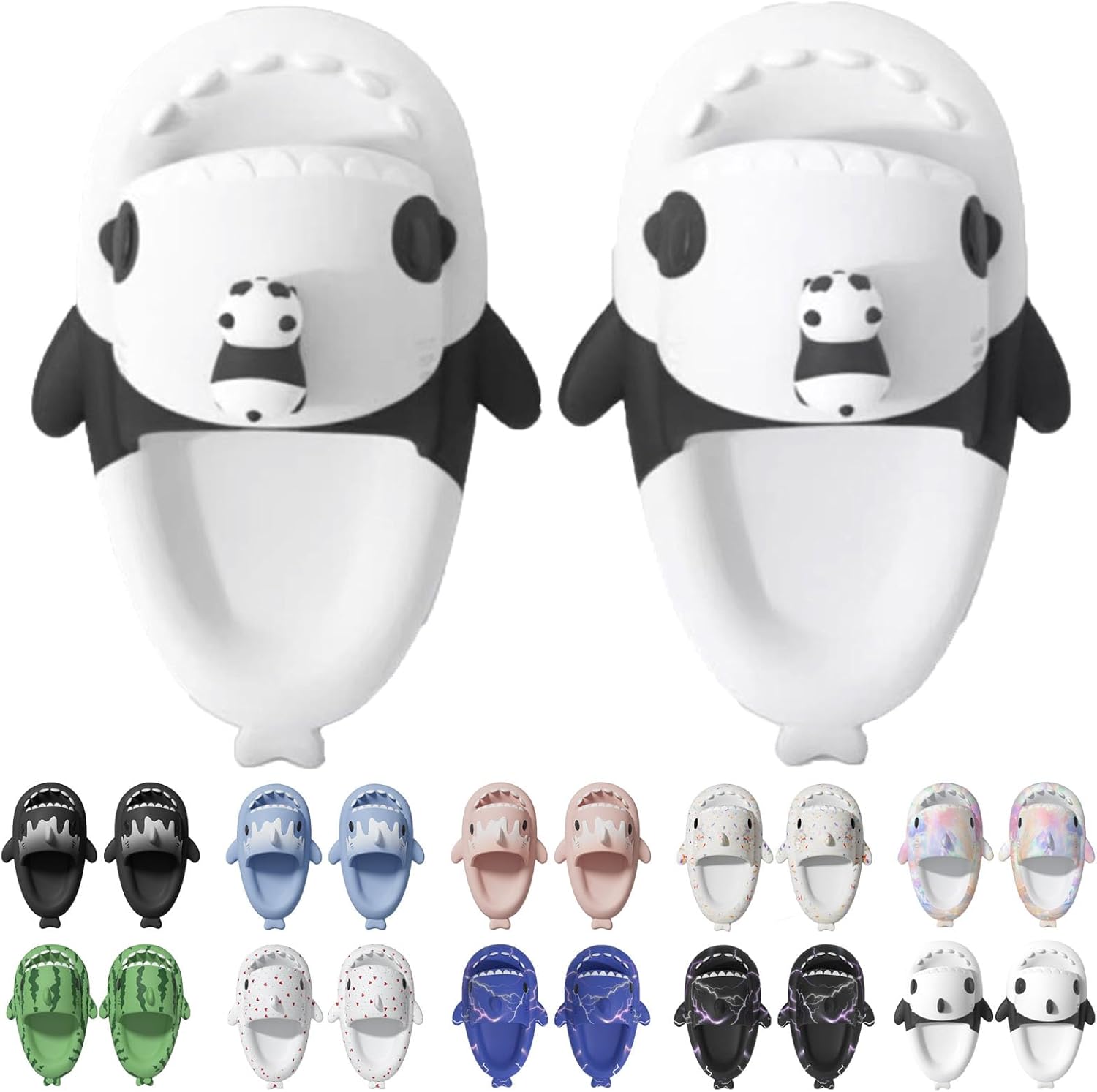 

Сланцы Jfxgjuv Ice Cream с акулой, сланцы с 3D забавными плавниками, унисекс сланцы с облаками и акулой, ЭВА сланцы с открытым носком для душа, бассейна, пляжа, белый