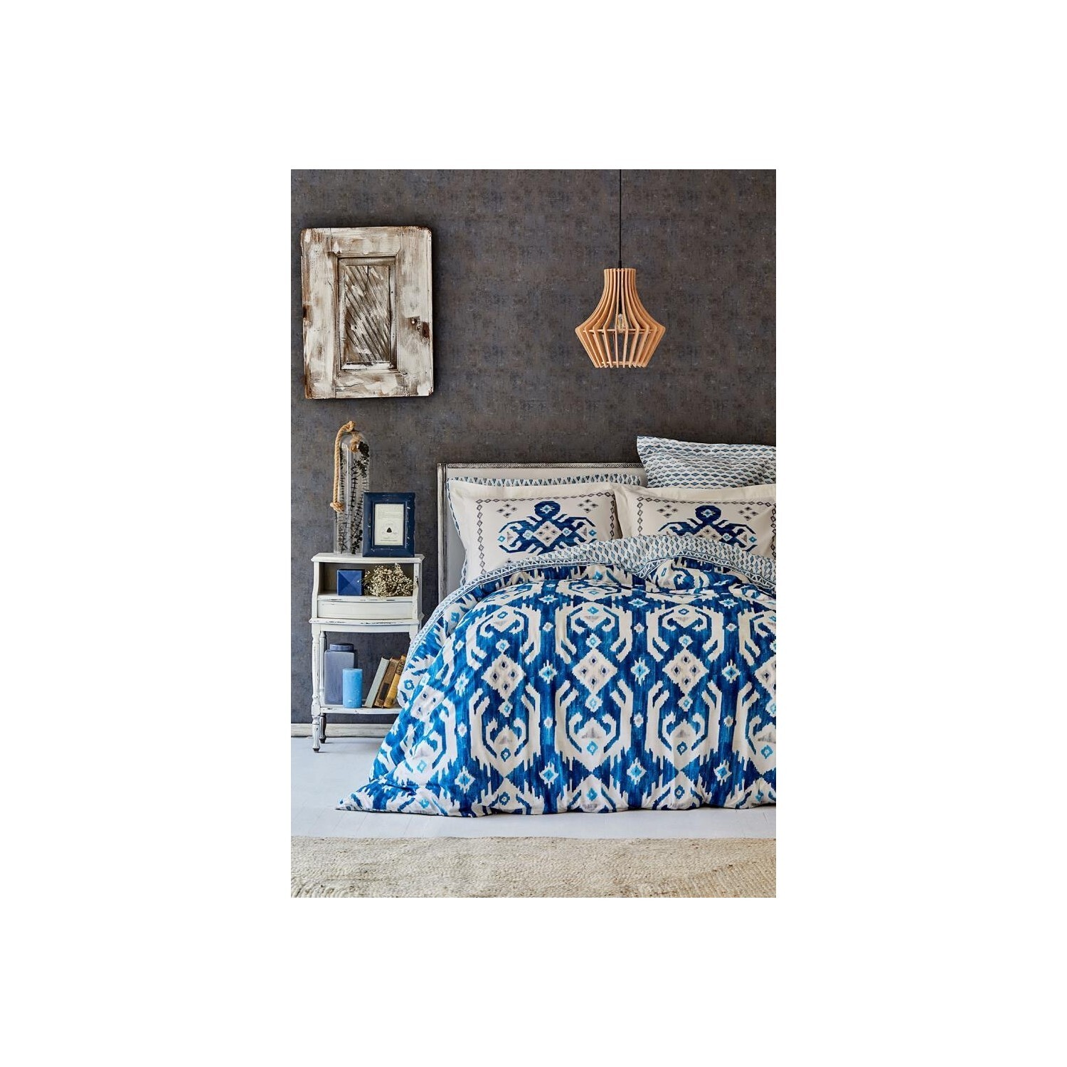 

Комплект постельного белья Karaca Home Double Ranforce Neos Blue