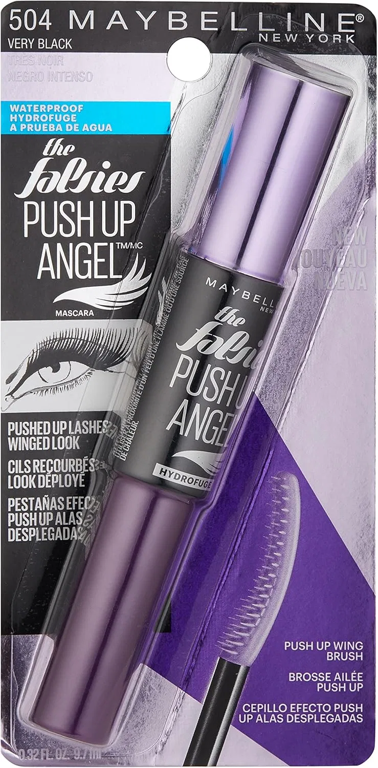 Тушь для ресниц водостойкая Maybelline New York The Falsies Push-Up Angel, суперчерная, 0,32 fl oz — фото 2