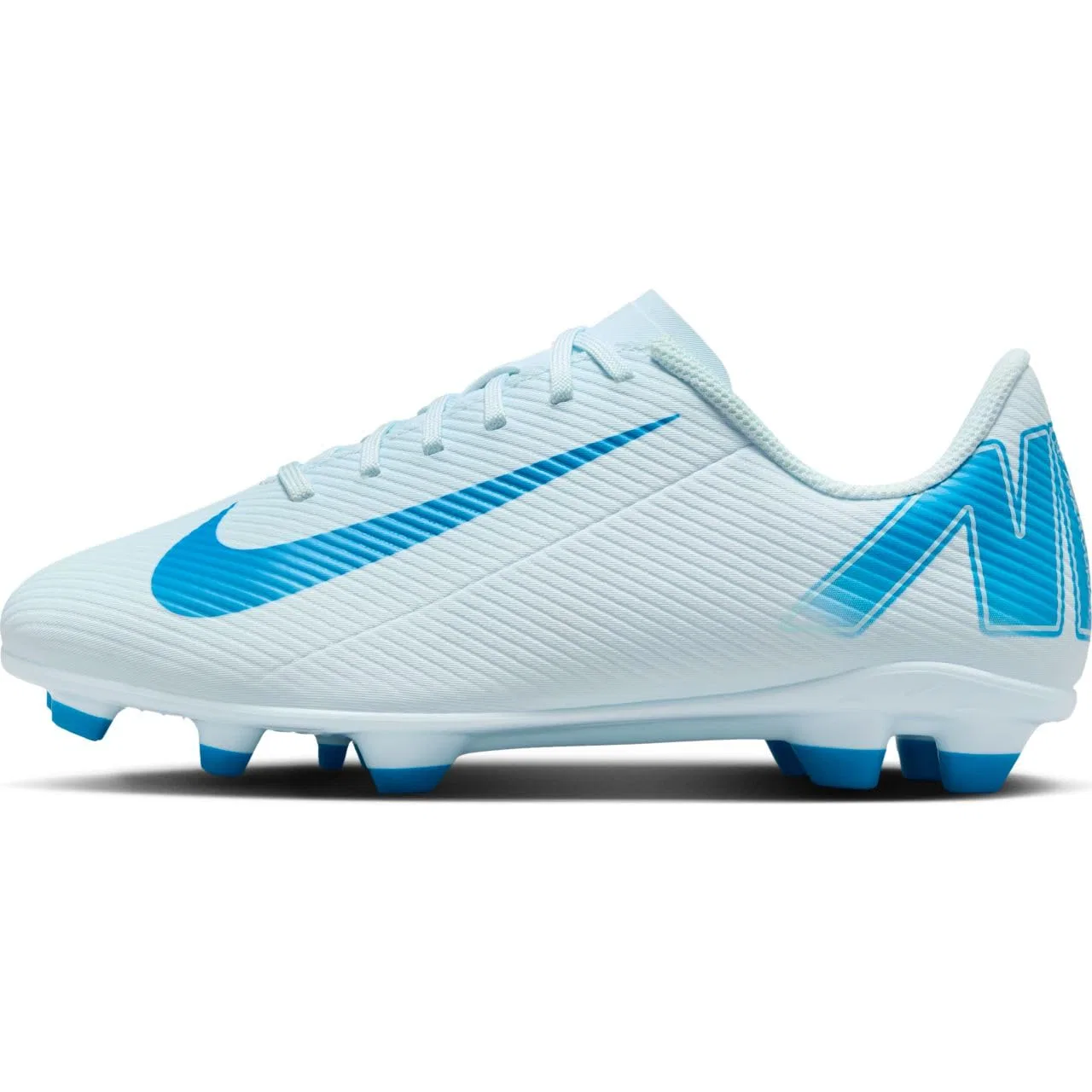 Детские кроссовки для мальчиков с шнуровкой Jr Vapor 16 Club Fg/Mg NIKE, Glacier Blue Black