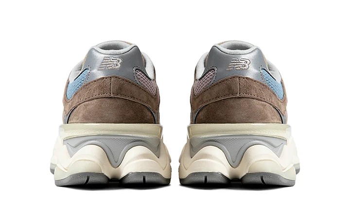Кроссовки New Balance 9060: Коричнево-серый с голубым — фото 4