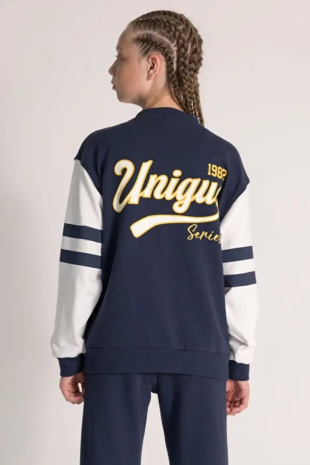 Детский кардиган для девочек с принтом Basics Dmb Boys & Girls, Navy Blue — фото 2
