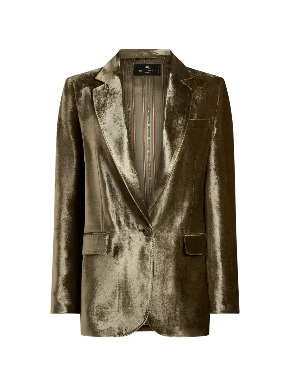 Бархатный пиджак Etro, зеленый