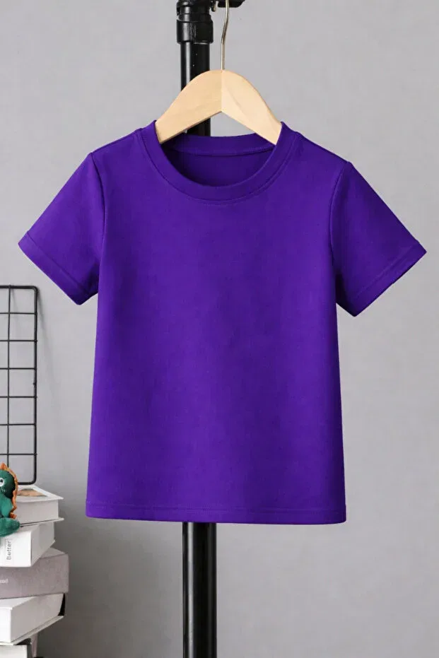 Детский комплект футболка+шорты 100% хлопок Basic Sportivea, Pink-Purple-White — фото 4