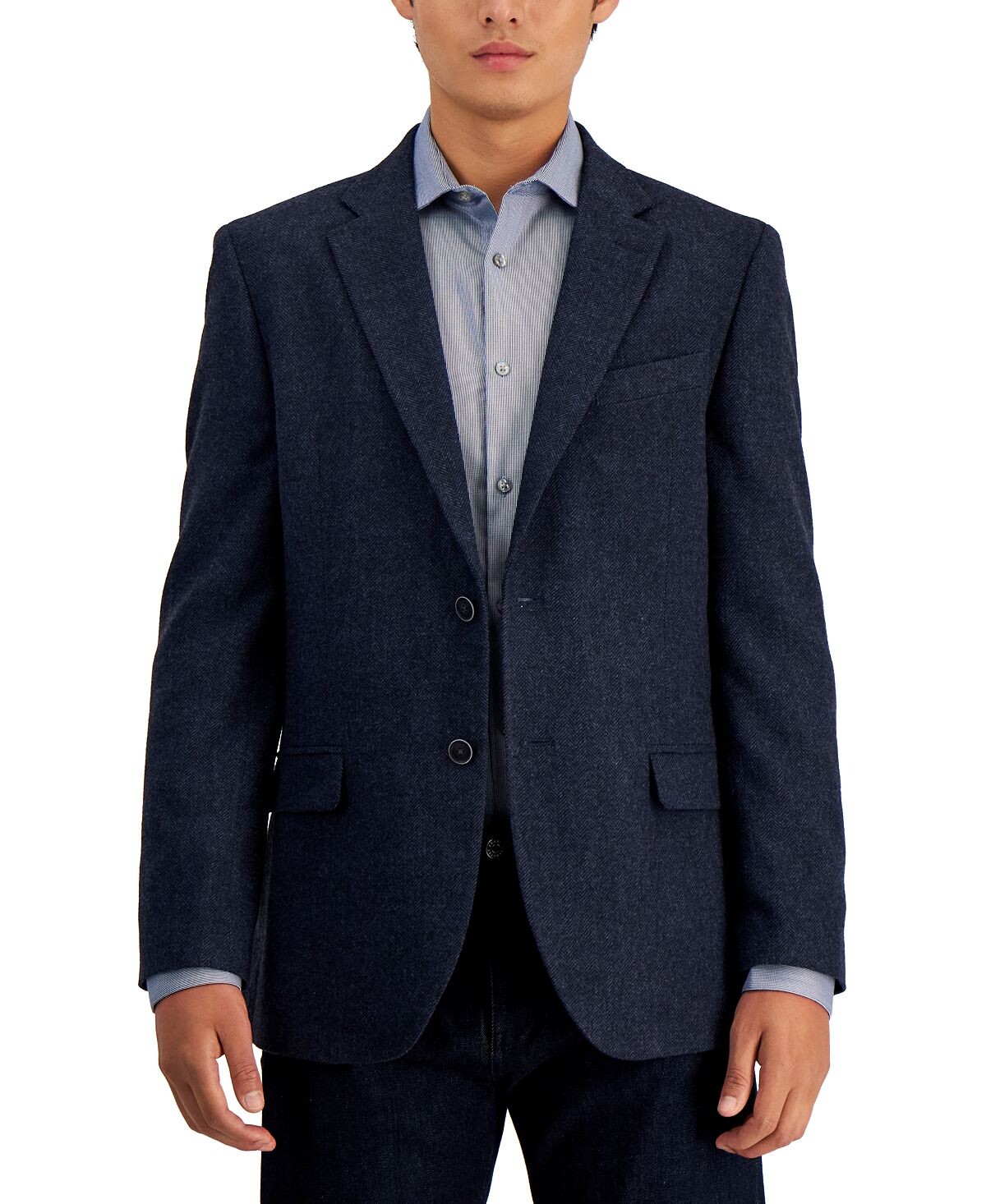 

Мужское спортивное пальто из однотонного твида с узором елочка modern fit Nautica, мульти