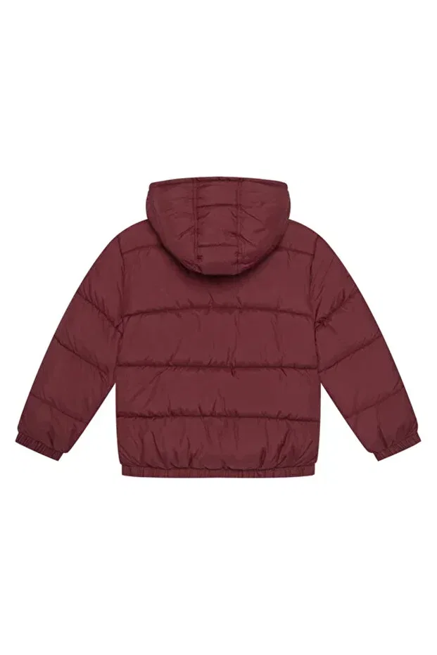 Детское зимнее пальто для девочек на молнии с капюшоном United Colors Of Benetton, Burgundy — фото 2