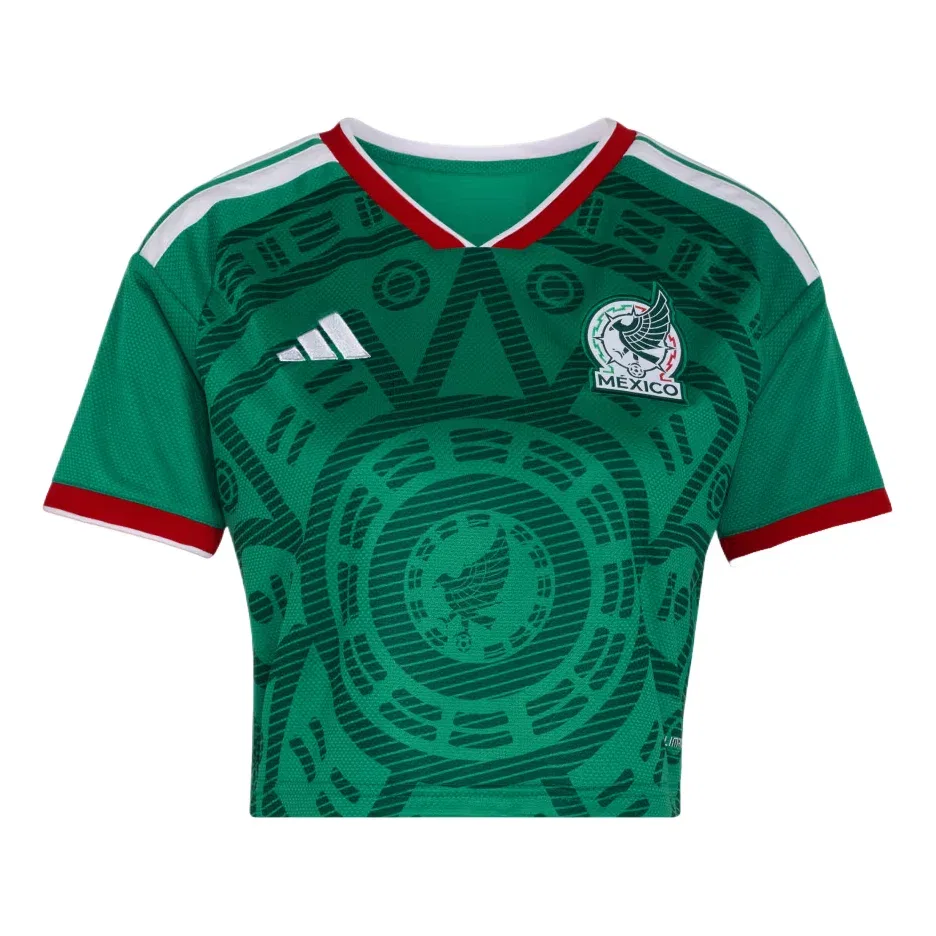 Женская футболка с коротким рукавом Adidas Mexico 26 Home Cropped Jersey, цвет Bold Green