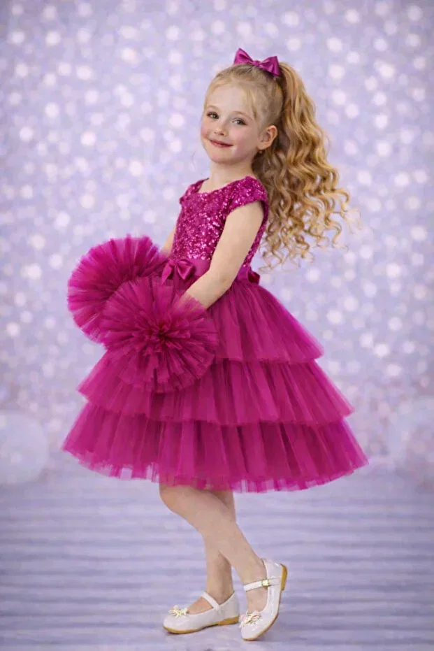 Детское платье для девочек с длинным рукавом Party Rumi Kids, Multicolor — фото 2