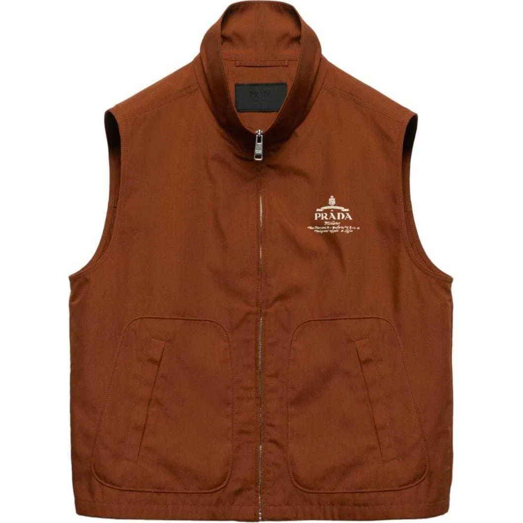 Жилет с логотипом, PRADA, Tobacco Brown
