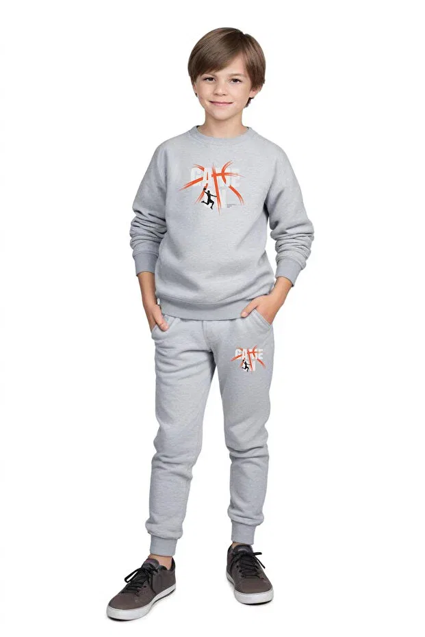 Детский спортивный комплект для мальчиков с принтом Panios Kids, Black-Grey-Navy Blue — фото 3