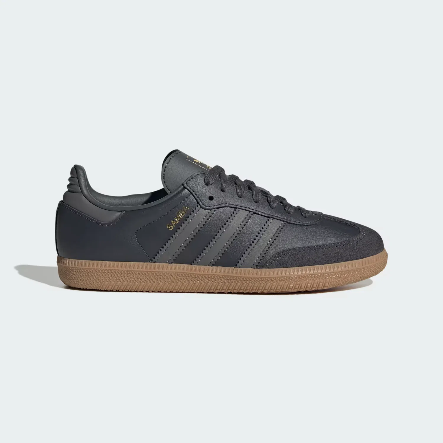 Детские кроссовки с кожаным верхом Samba OG Adidas Originals, серый/gum