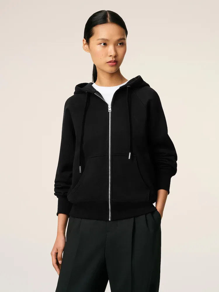 Толстовка на молнии Embossed Adc Zipped Hoodie AMI PARIS, Black — фото 2