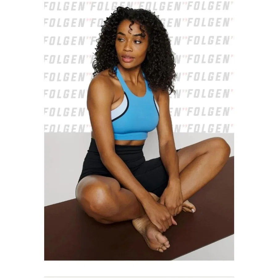 Спортивный бюстгальтер без рукавов Nike Yoga Swoosh Dri-Fit Cut And Sew, Синий — фото 2