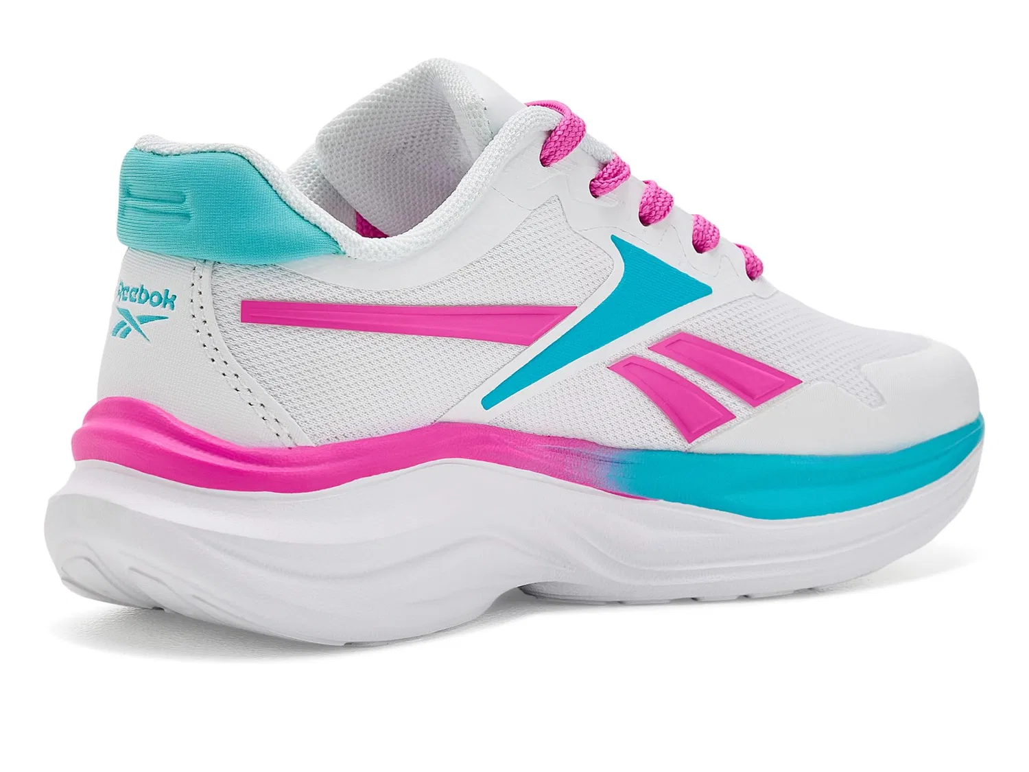 Кроссовки Futura Dash (для маленьких и больших детей) Reebok Kids, White/Virtual Pink/Bluefish — фото 4