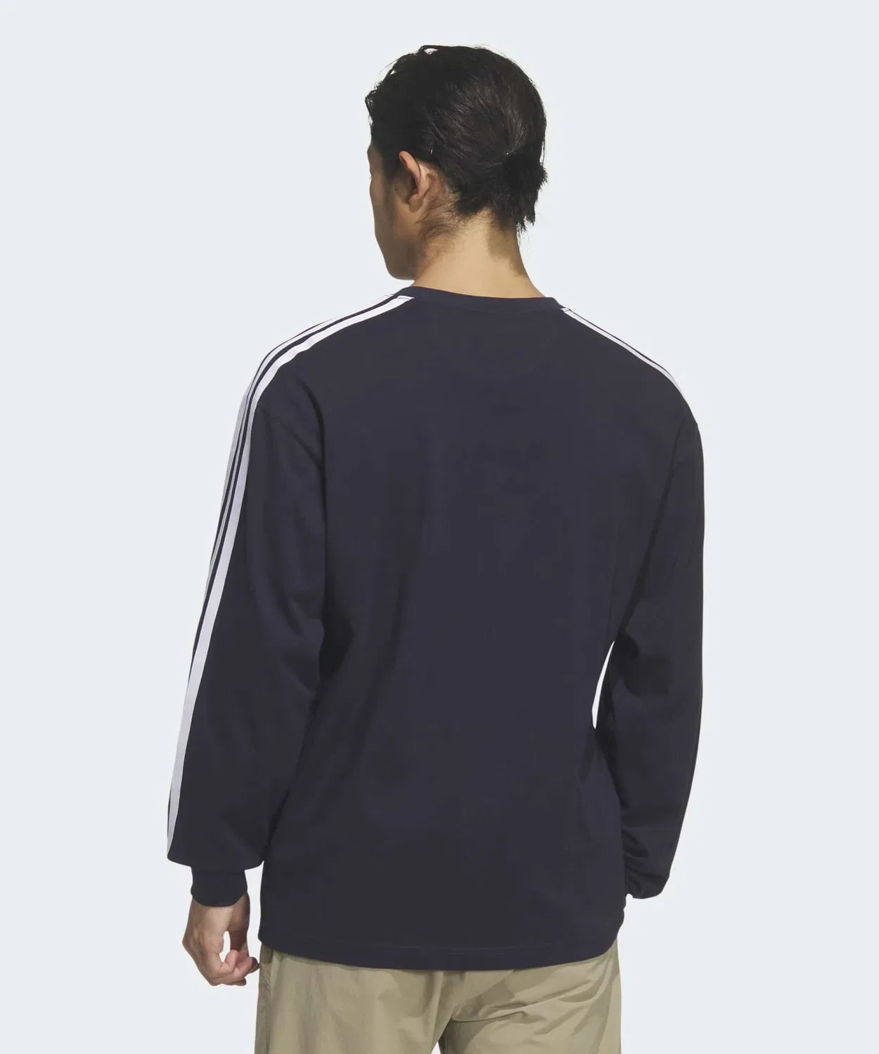 Мужская футболка с длинным рукавомсвободного кроя с тремя полосками Essential Plus Adidas, Blue — фото 2