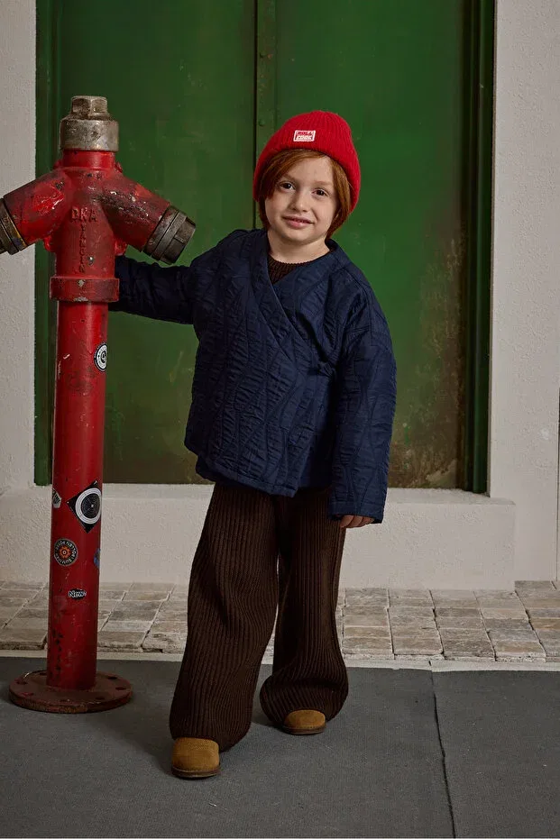 Детское пальто для девочек стеганое Fahhar Kids, Navy Blue — фото 4