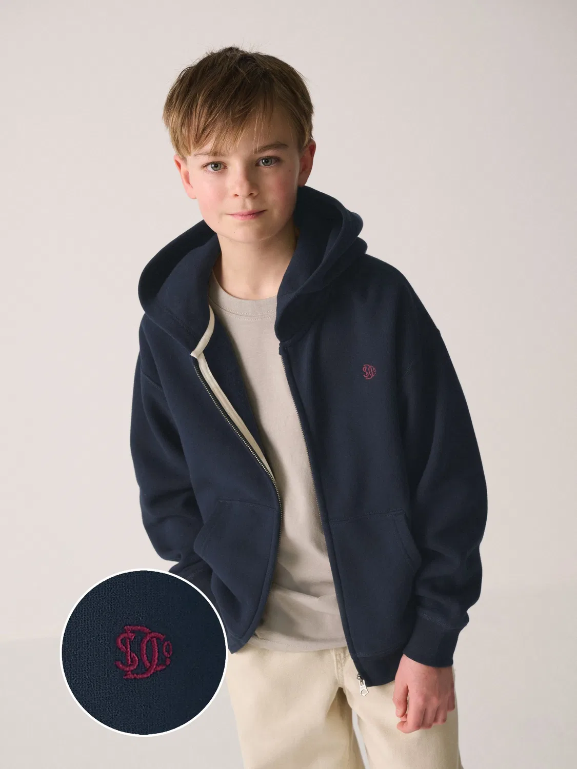 Худи с капюшоном на молнии, Regular Superdry, синий