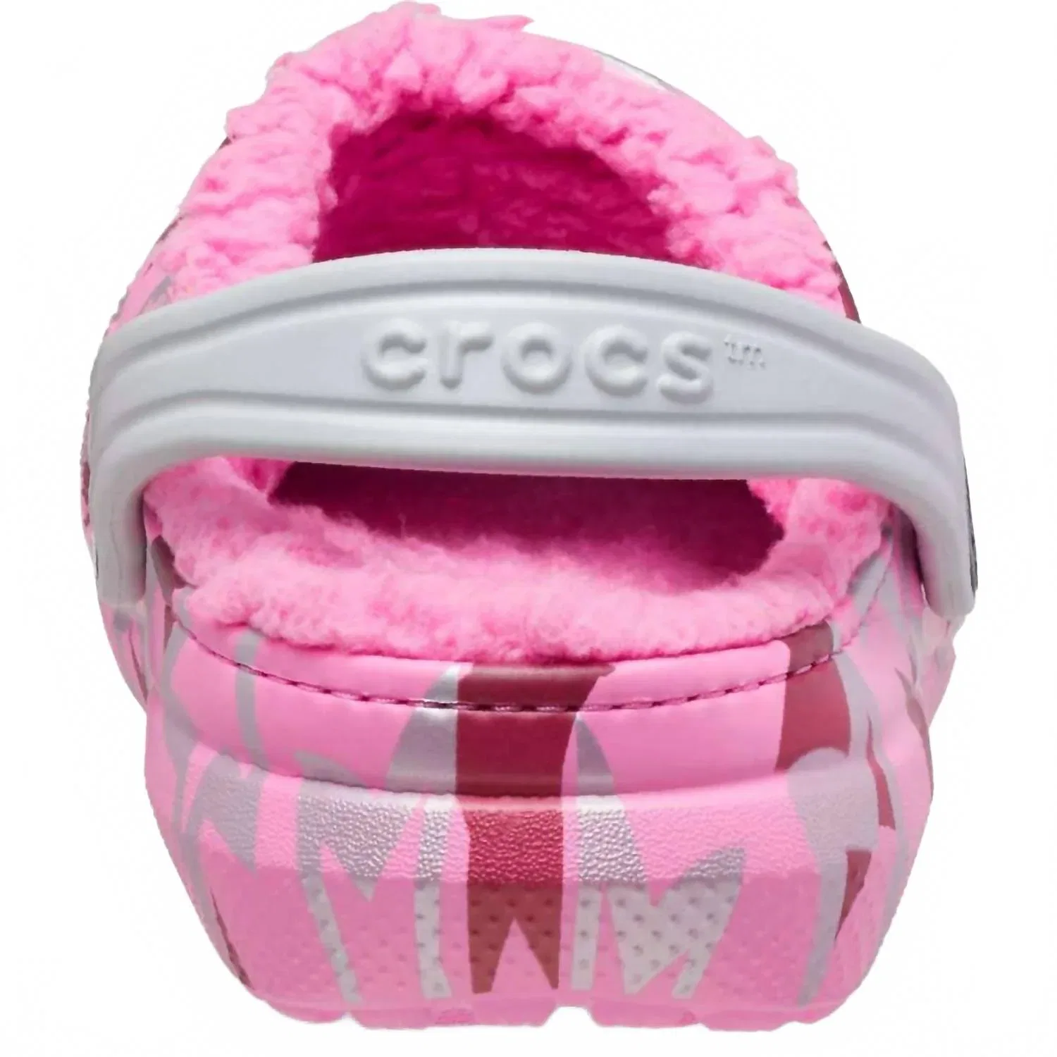 Детские клоги Crocs Classic Lined Disco Dance Party с утеплителем, Taffy Pink Multi — фото 2