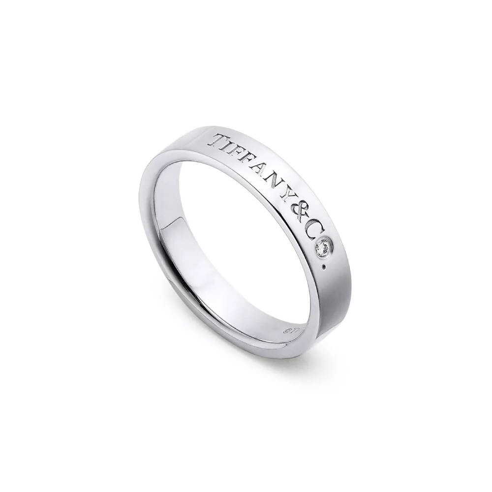 

Кольцо Tiffany & Co. Band 4 mm, платина с бриллиантами