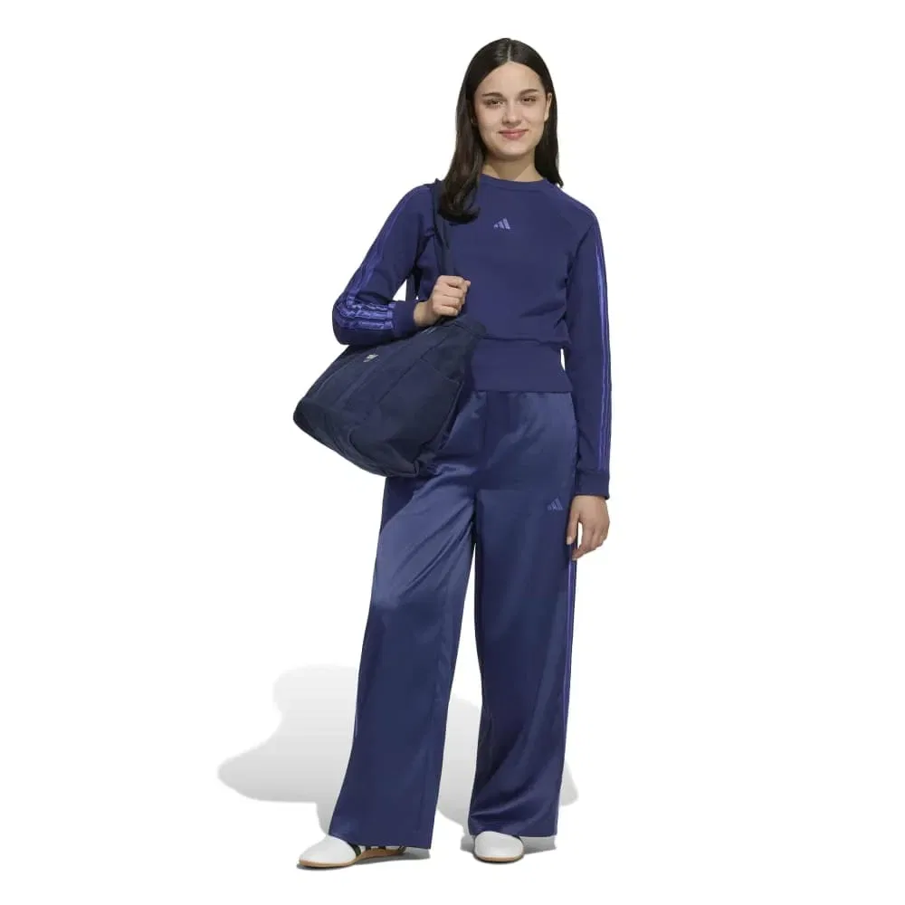 Детский свитшот для девочек с сатиновыми полосками Satin Sweatshirt Adidas, Blue — фото 4