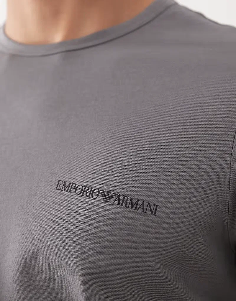 Футболки с логотипом Bodywear 2 пары Emporio Armani, черный/серый — фото 3