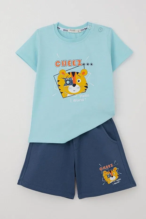 Детский спортивный костюм для мальчиков с принтом Breeze, Light Blue — фото 3