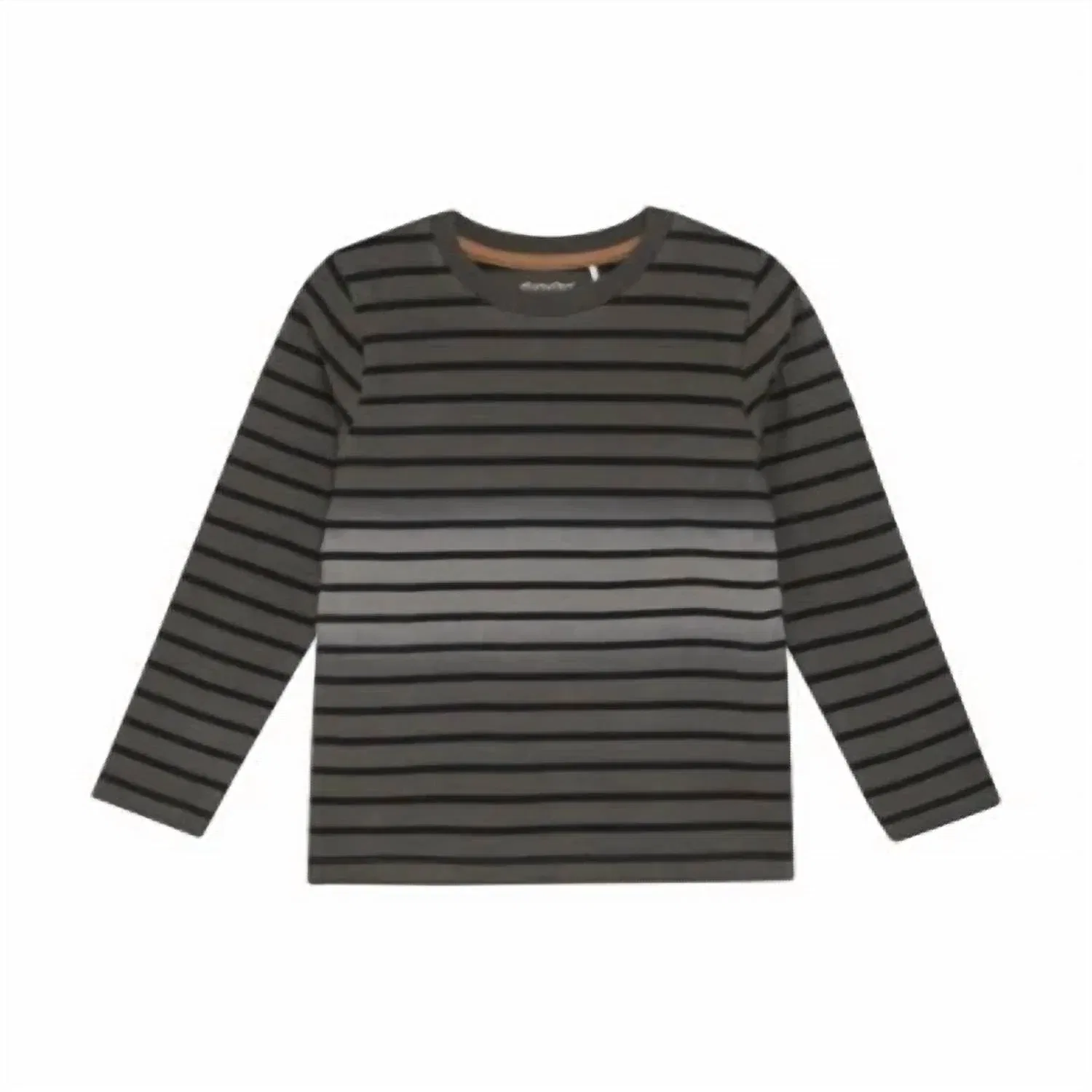 Детская футболка для мальчиков с длинным рукавом в полоску Minymo, Dark Grey/ Black