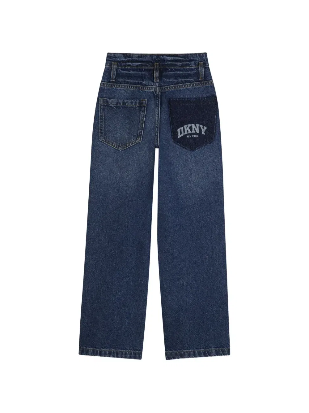 Прямые джинсы с нашивкой-логотипом Dkny Kids, синий — фото 2